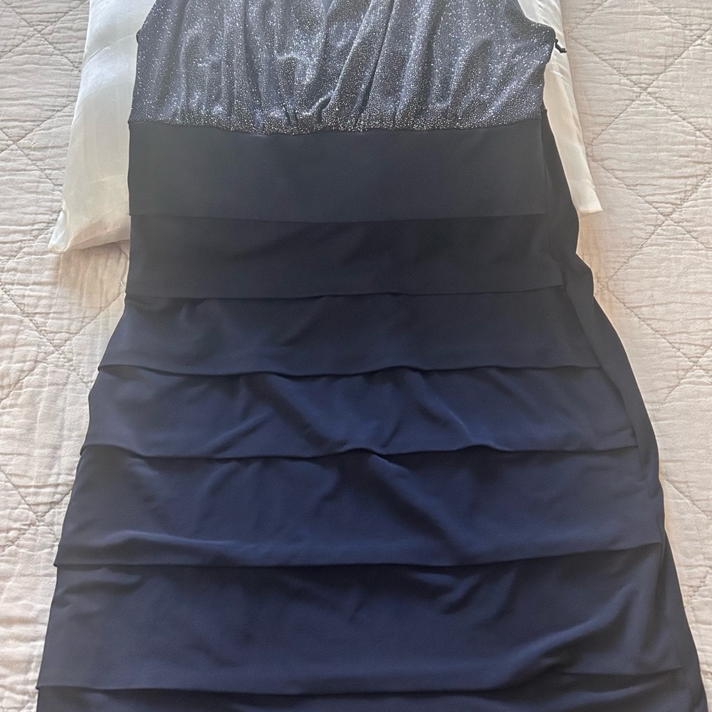 Enfocus Studio Navy and Silver Glitter Dress